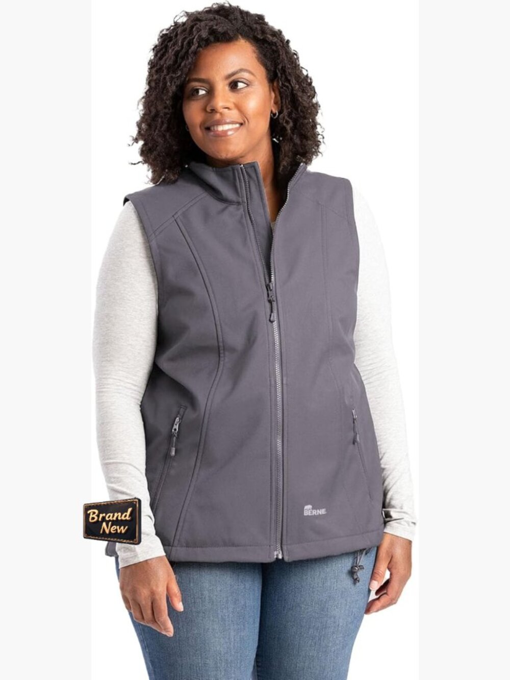 Water Resistant Windproof Softshell Vest With Stretch, Multiple Pockets,